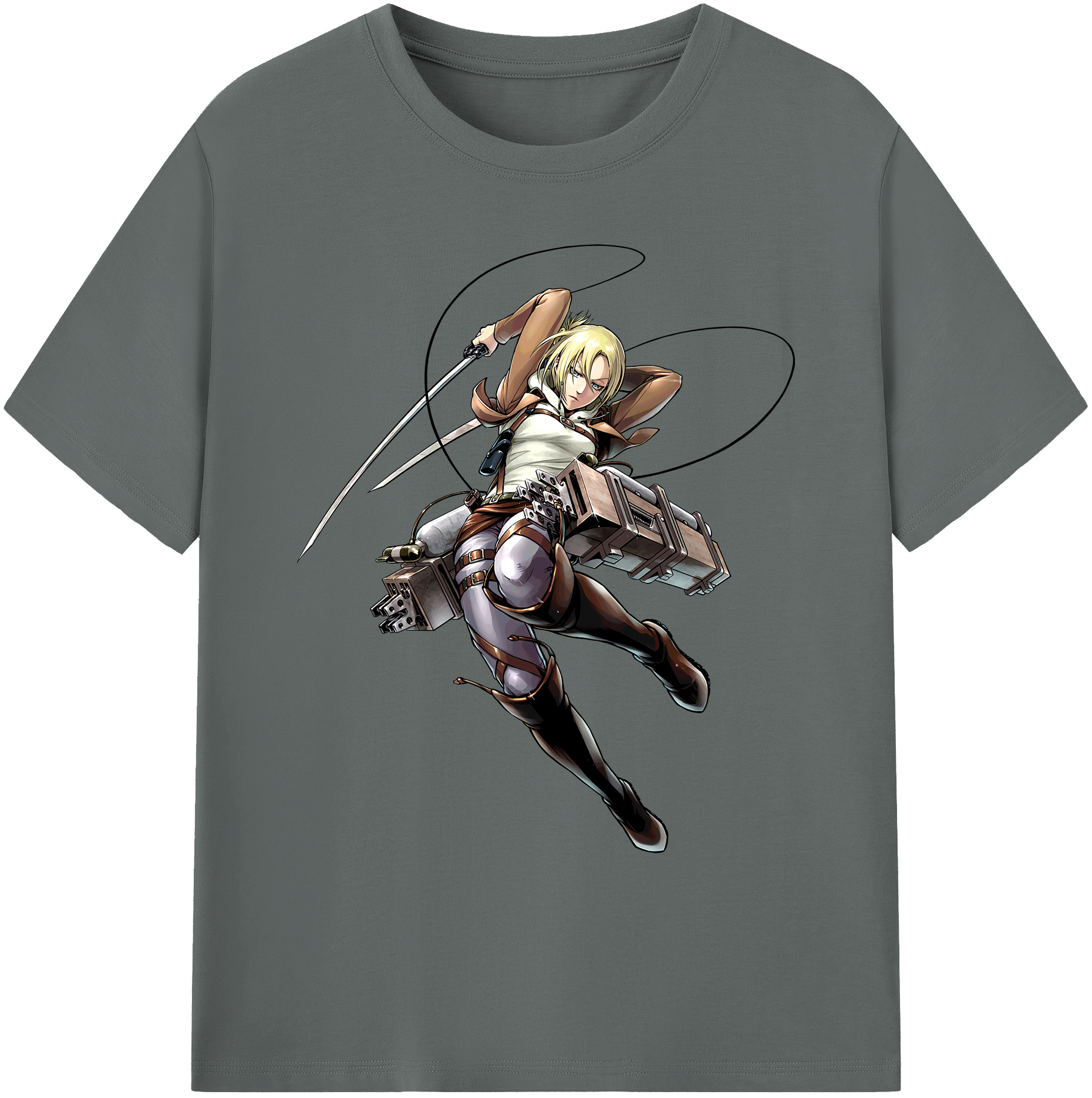 （画像用） 進撃の巨人 アニ・レオンハート Attack on Titan Annie Leonhart 綿100％ メンズ半袖Tシャツ｜肌触りやわらか＆通気性